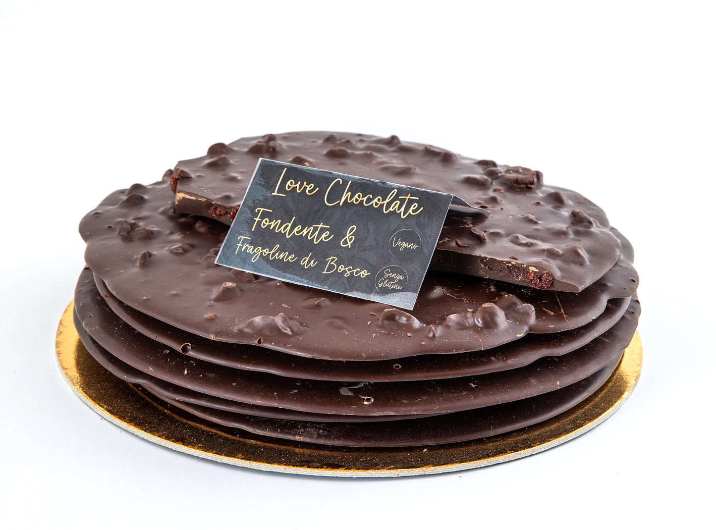 Lastra di cioccolato fondente e frutti rossi senza glutine e senza lattosio 100 grammi
