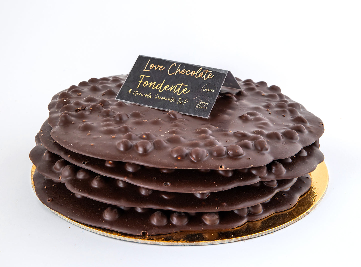 Lastra di cioccolato fondente e nocciola del Piemonte IGP senza glutine e senza lattosio 100 grammi