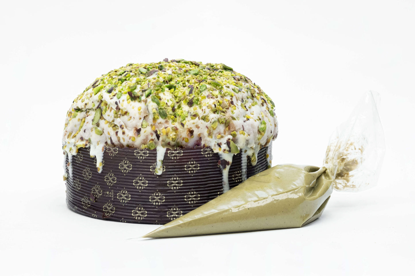 Panettone al Pistacchio Verde di Bronte DOP PanGourmet + Sac a Poche di Crema al Pistacchio