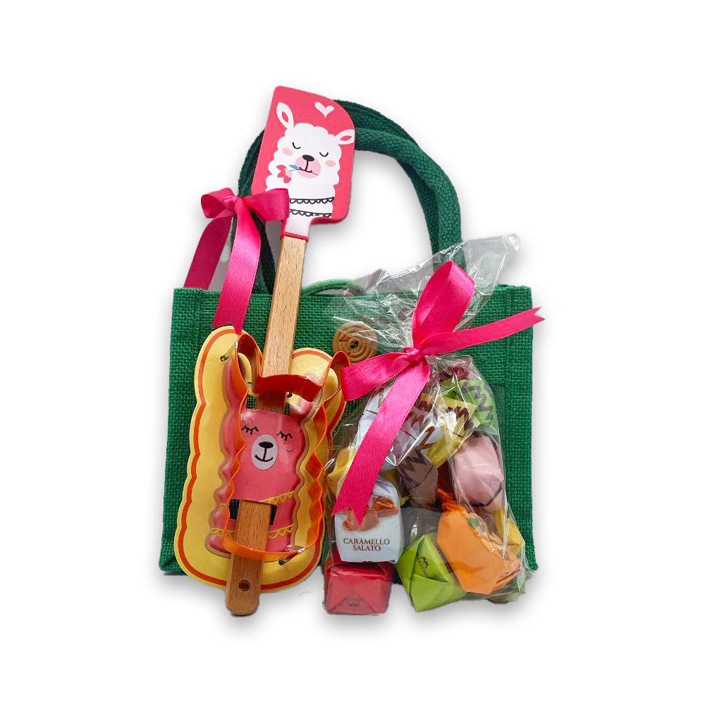 Idea Regalo - Borsetta con paletta da cucina, formina per dolci e cioccolato Mandrile