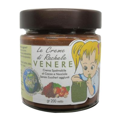 SENZA ZUCCHERO “Crema spalmabile alle nocciole e cacao” senza glutine e senza zuccheri aggiunti con edulcorante 200 grammi