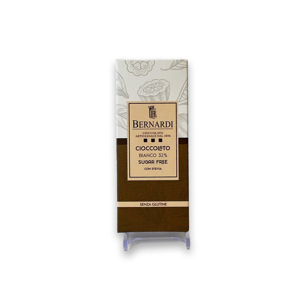 Tavoletta al cioccolato bianco 32% con stevia senza zucchero e senza glutine