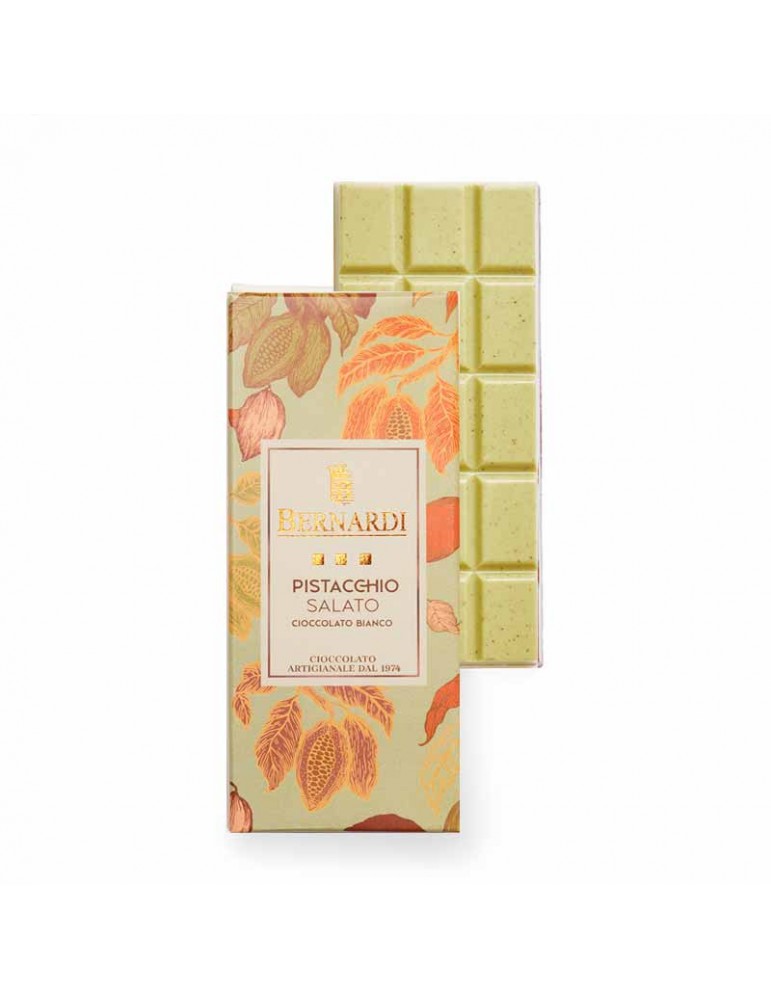 Tavoletta di cioccolato bianco pistacchio salato