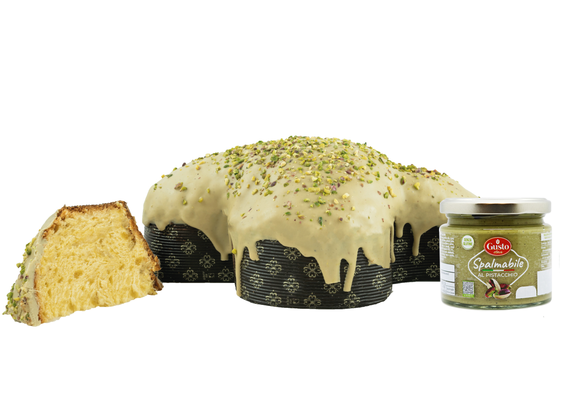 Pistacchiosa - Colomba Artigianale al Pistacchio 750 grammi + Vasetto di crema spalmabili al Pistacchio (190 grammi)