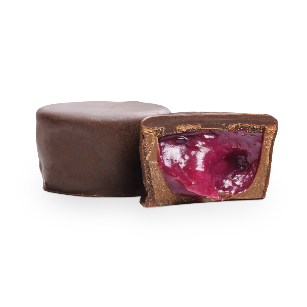 Praline di cioccolato alla crema ai frutti di bosco