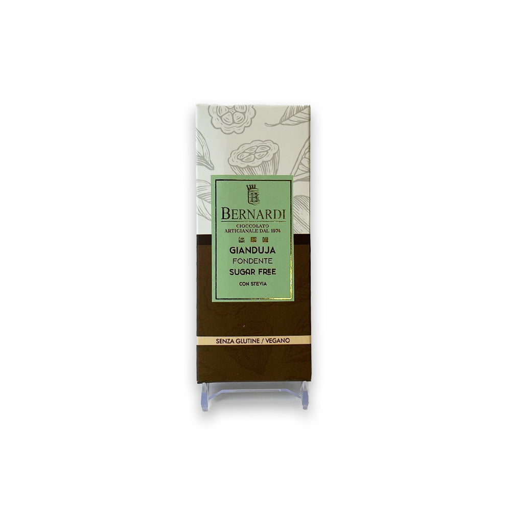 Tavoletta di gianduja fondente con stevia senza zucchero e senza glutine