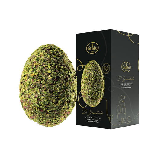 Granellato - Uovo di Pasqua al cioccolato al pistacchio con granella in superficie (300gr)