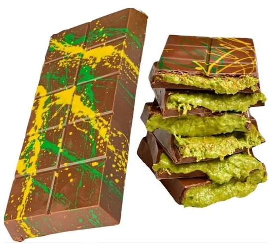 DUBAI CHOCOLATE grammi 80 o 180 - Tavoletta al latte con ripieno di Pistacchio e pasta kataifi