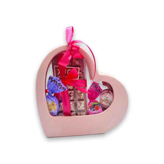 Idea Regalo - Cuore in ceramica con barretta di cioccolato artigianale al caramello e ribes con mandrile sfusi