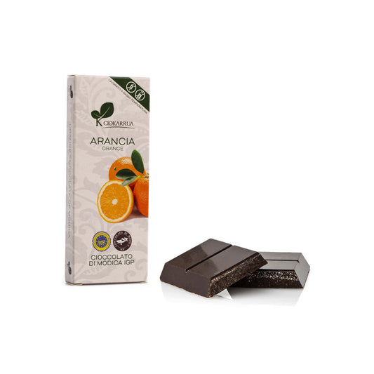 Barretta di cioccolato di Modica arancia 100 grammi IGP