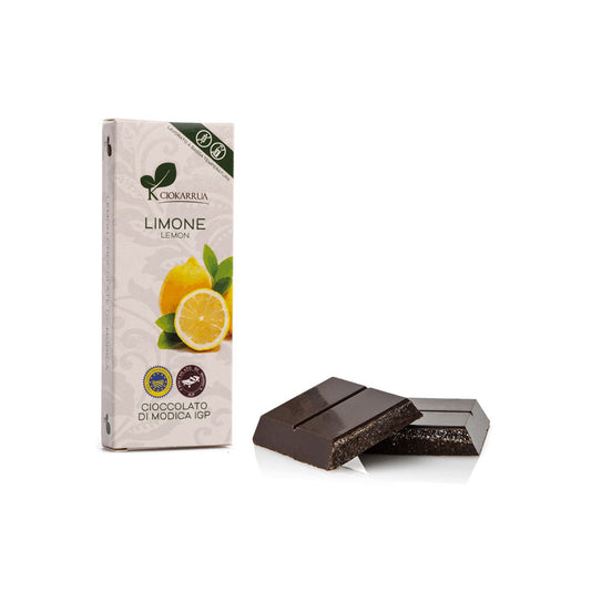 Barretta di cioccolato di Modica limone 100 grammi IGP