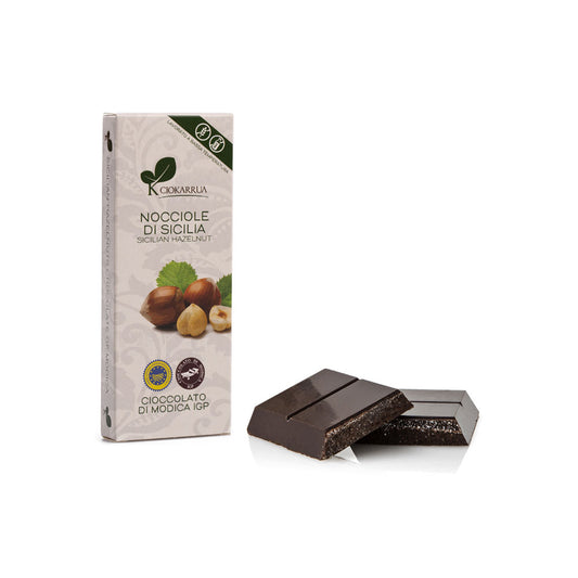 Barretta di cioccolato di Modica nocciole di Sicilia 100 grammi IGP