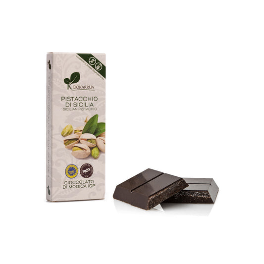 Barretta di cioccolato di Modica pistacchio di Sicilia 100 grammi IGP